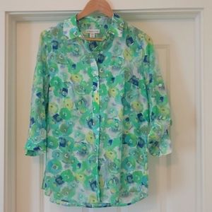 NWT Floral button up blouse